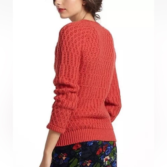Anthro Sparrow Wool Blend Rust Dark Coral Wool Blend Sweater - Picture 4 of 12